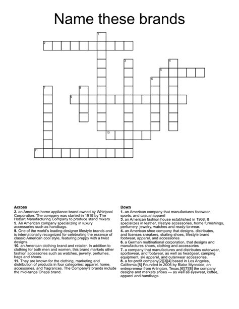 aftershave brand crossword answers.